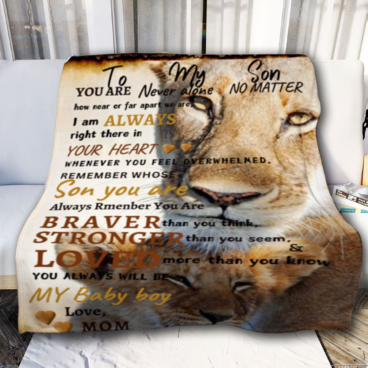 To Son From Mom Blanket| Lion Mother & Son Affection| Son's Gift