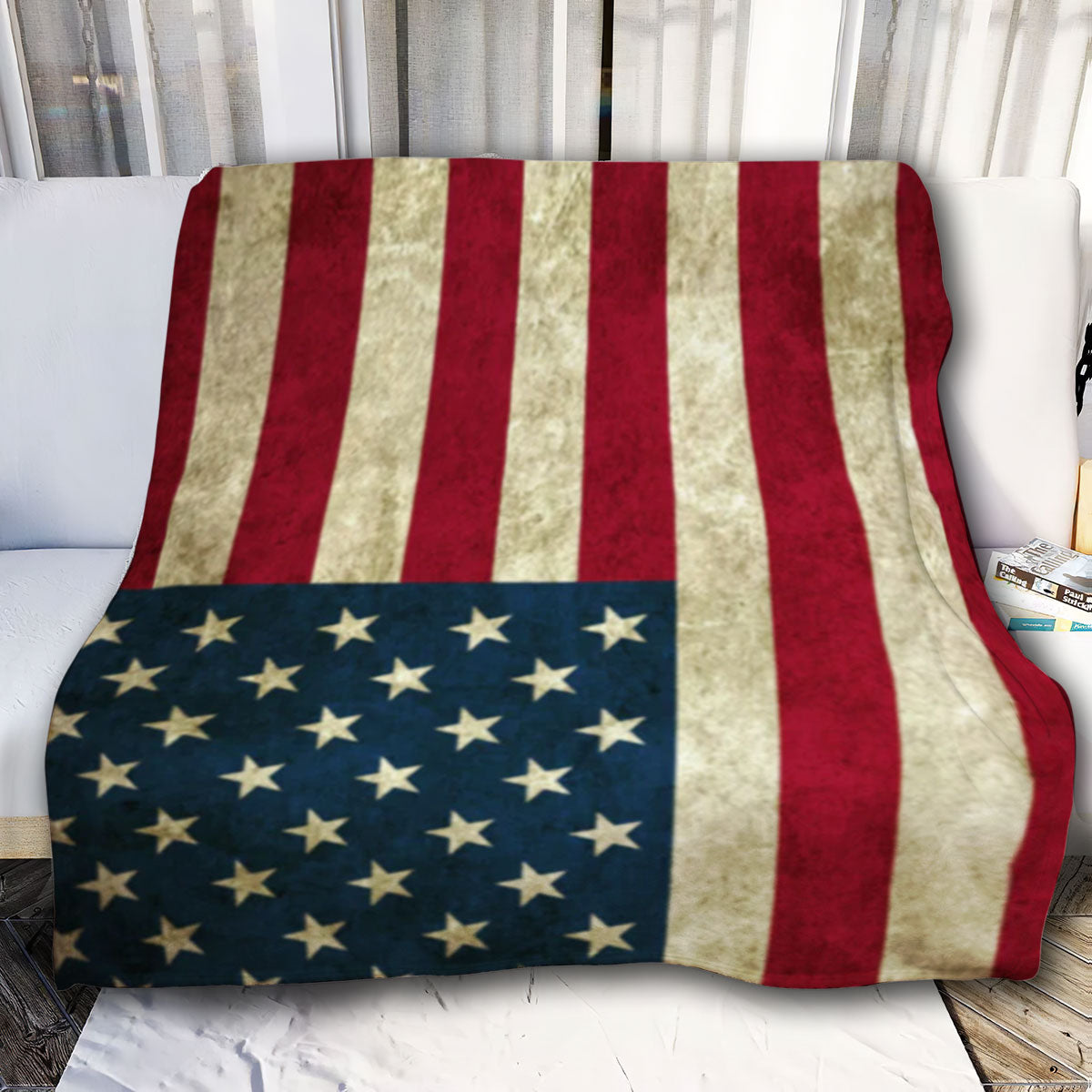 American Flag Blanket|Tea Stained