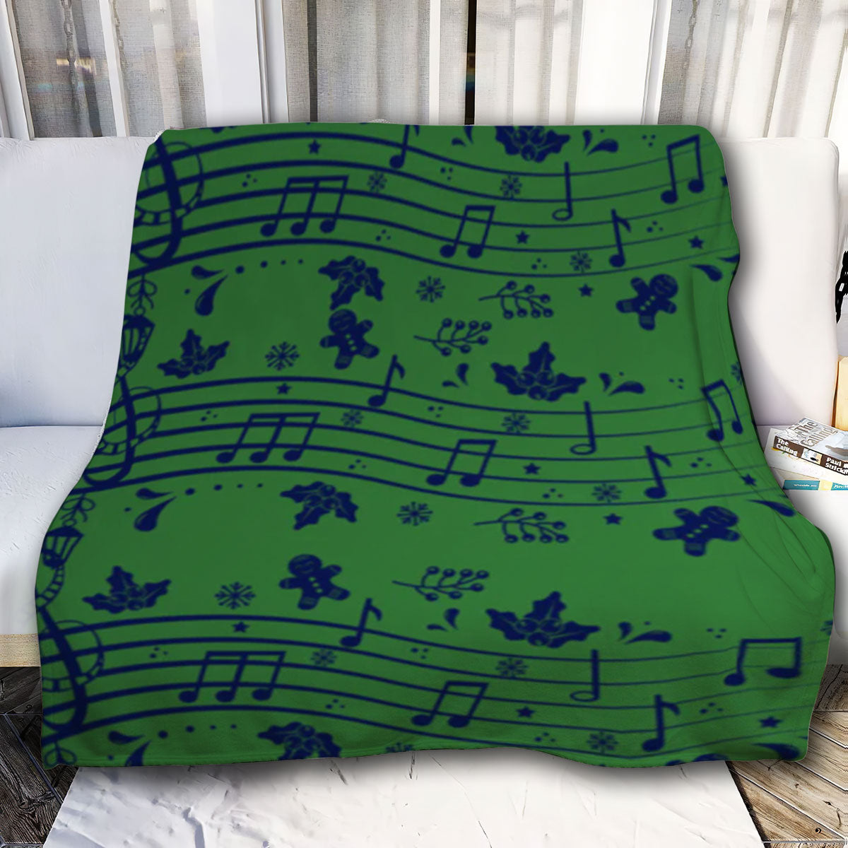 Christmas Blanket| Musical Note with Gingerbread Man