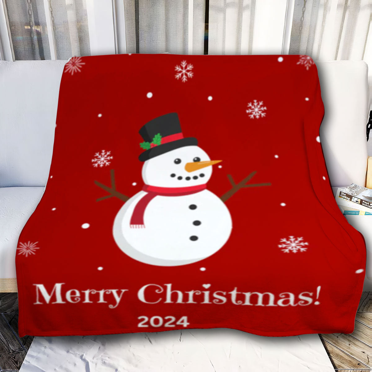 Christmas Blanket|Merry Christmas 2024|Red Christmas|Snowman|Christmas Gift