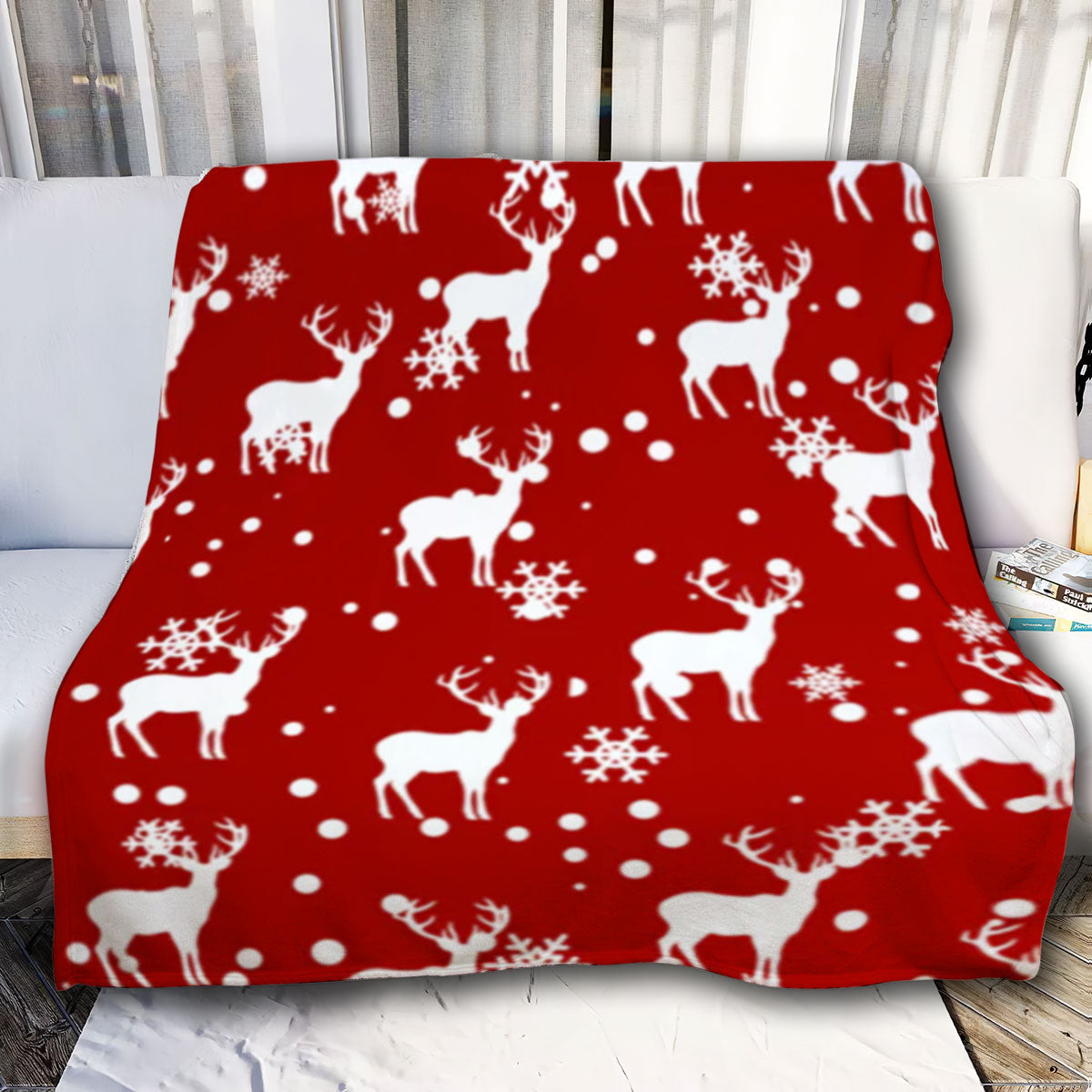 Christmas Blanket|Reindeers, snowflakes, snowfall|Christmas Gift