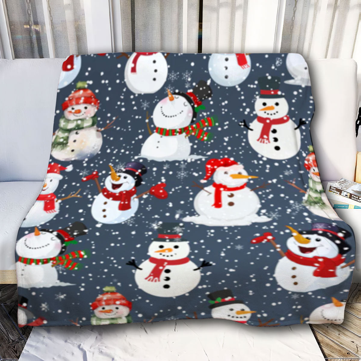 Christmas Blanket|Snowmen, snowflakes, snowfall|Christmas Gift