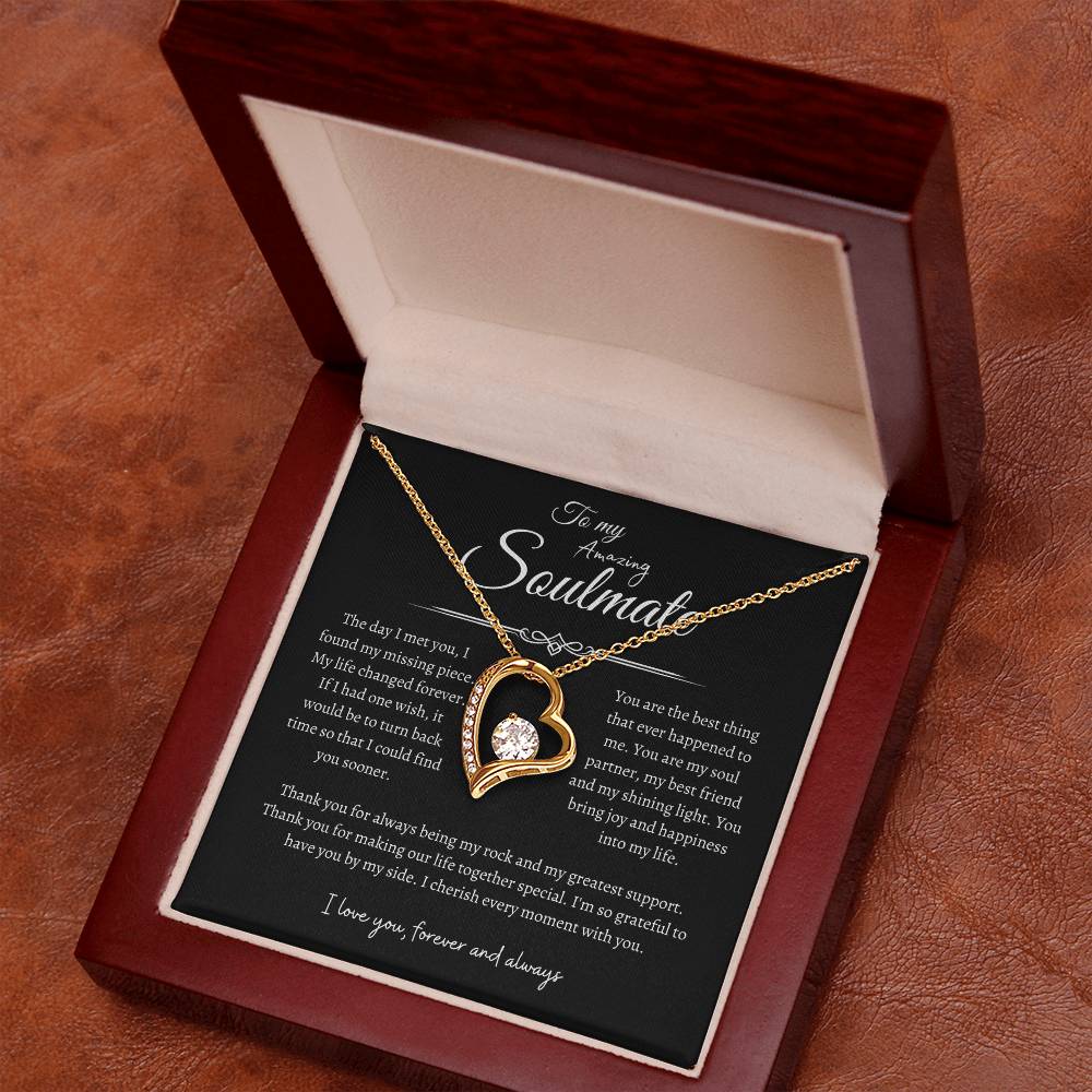 To My Amazing Soulmate, Forever Love Necklace BLK