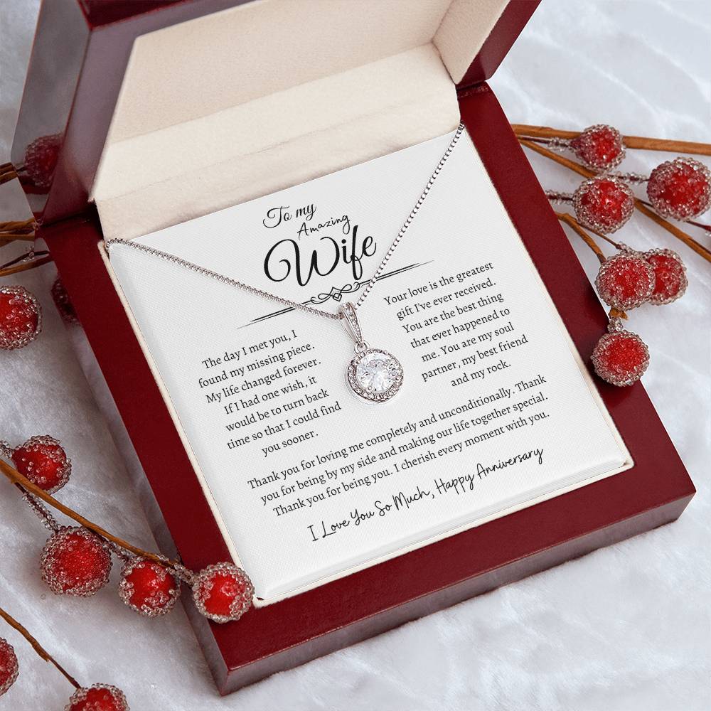 To My Amazing Wife, Happy Anniversary, Eternal Hope Necklace WH