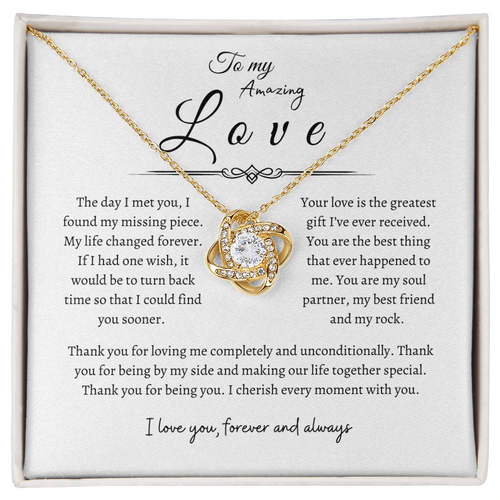 To My Amazing Love, Love Knot Necklace WH