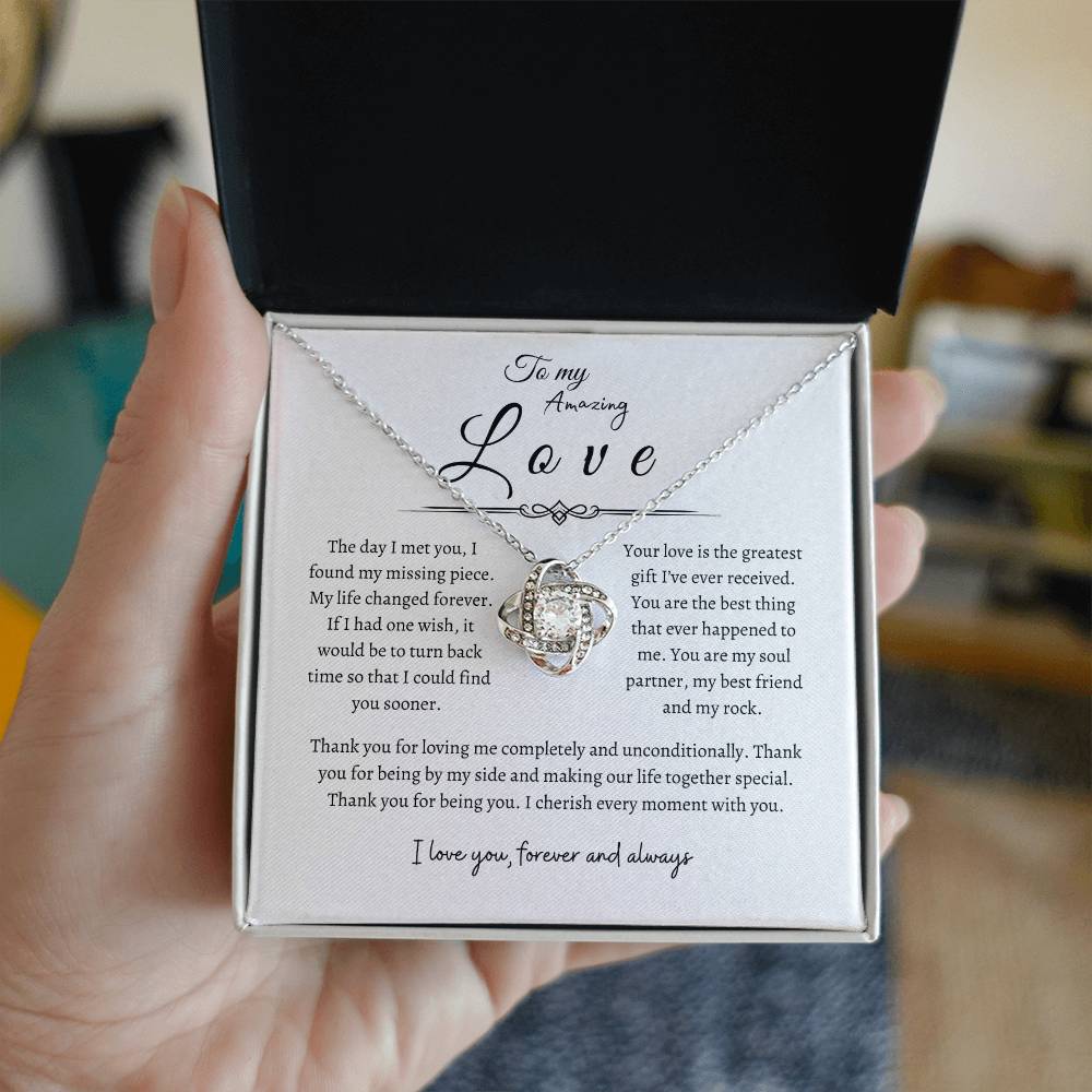 To My Amazing Love, Love Knot Necklace WH