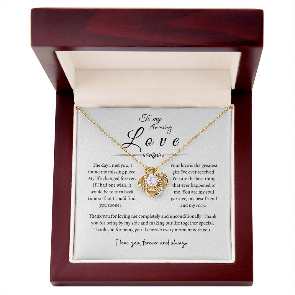 To My Amazing Love, Love Knot Necklace WH