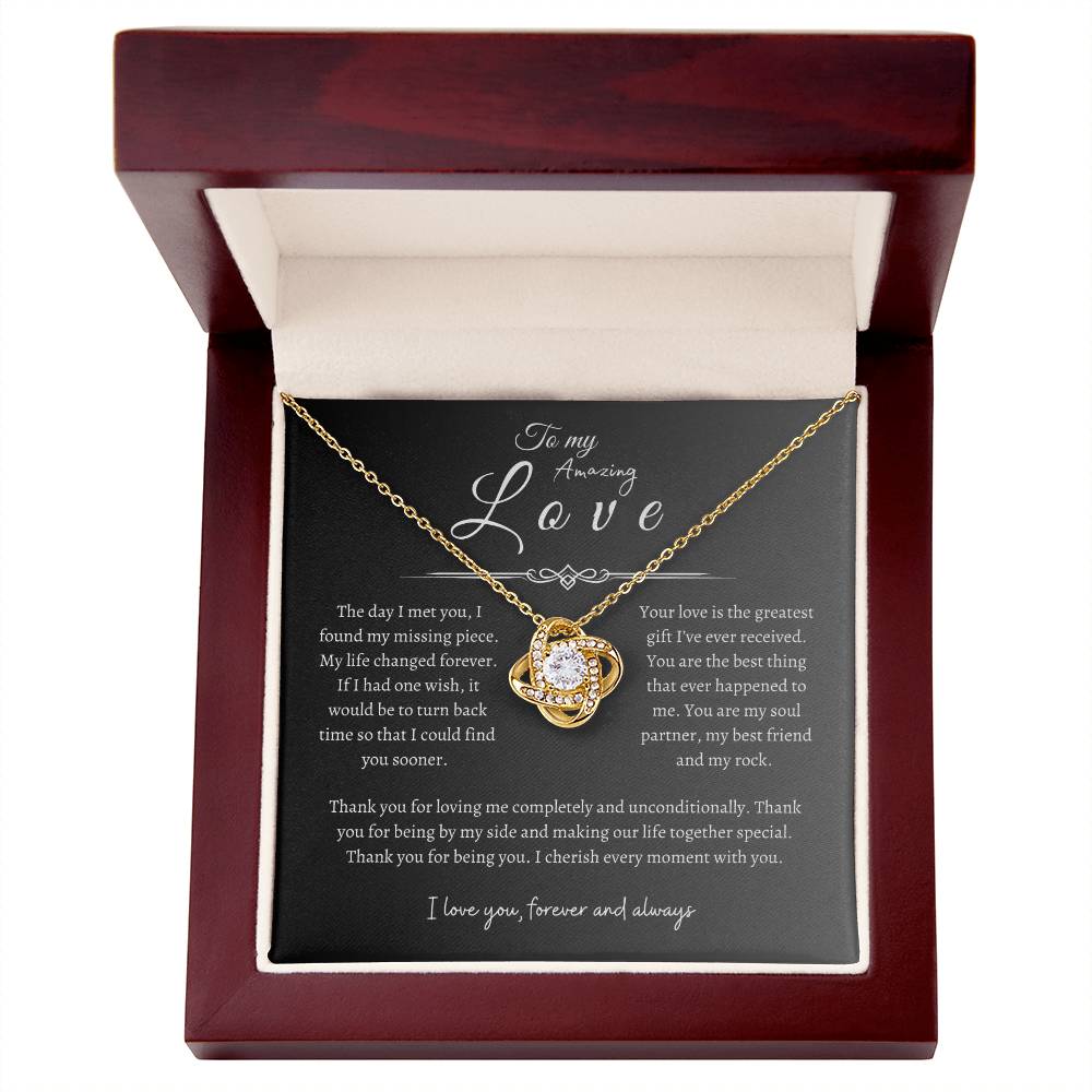 To My Amazing Love, Love knot Necklace GR