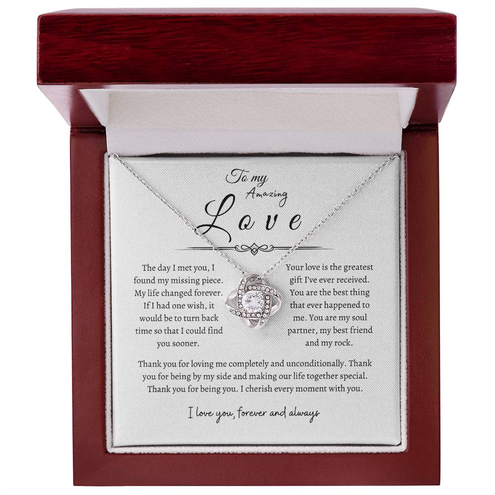 To My Amazing Love, Love Knot Necklace WH