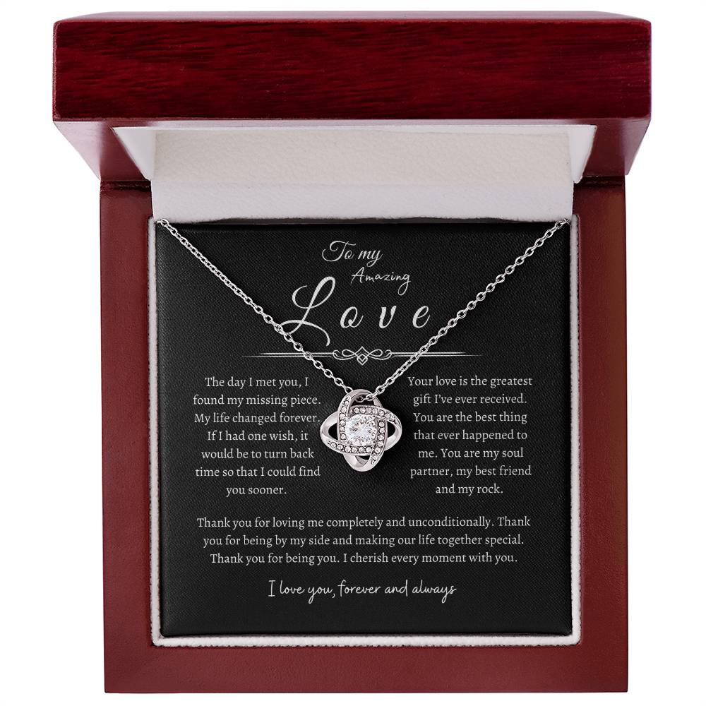 To My Amazing Love, Love Knot Necklace BLK
