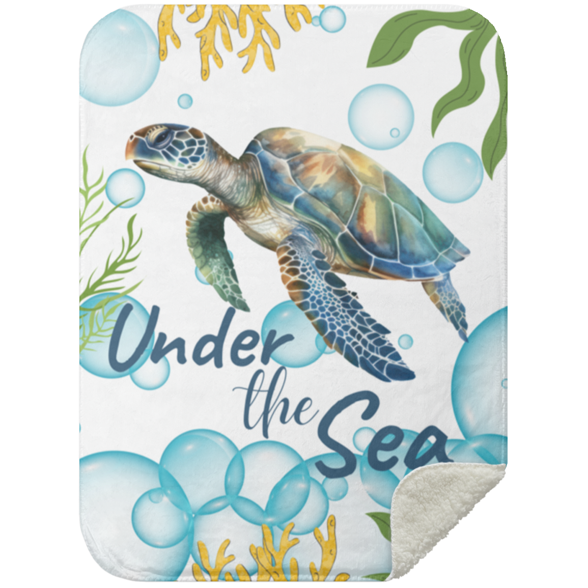 Turtle Under The Sea Blanket| Bright Color