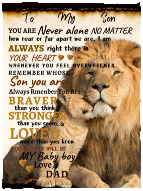 To Son From Dad Blanket| Lion Father & Son Affection| Son's Gift