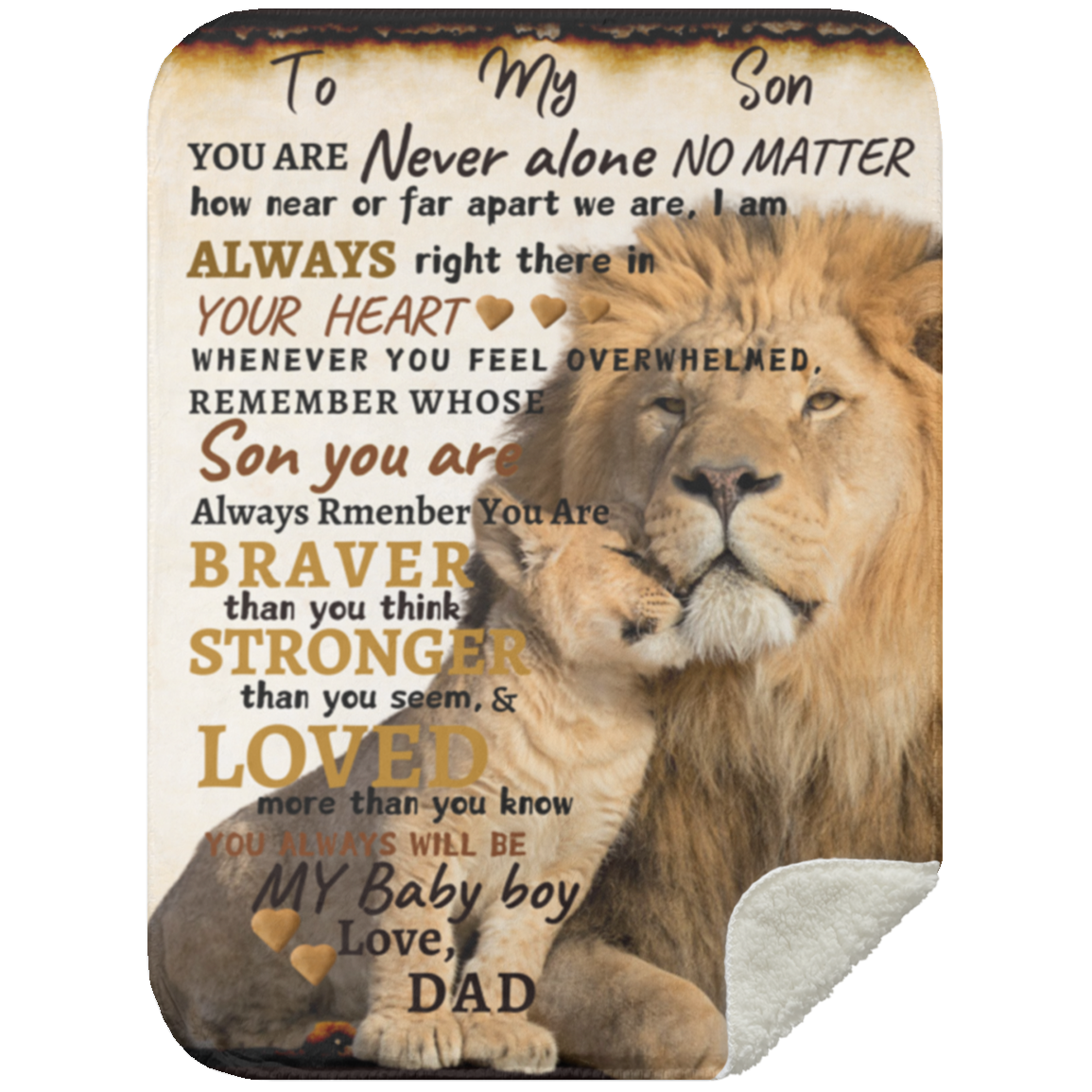 To Son From Dad Blanket| Lion Father & Son Affection| Son's Gift