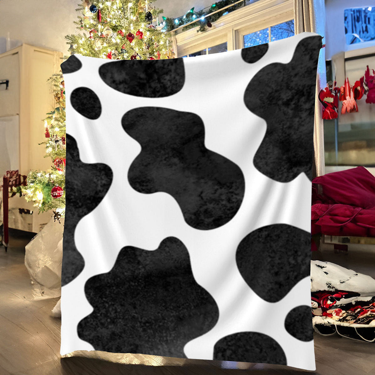 Cow Print Classic Black & White Blanket