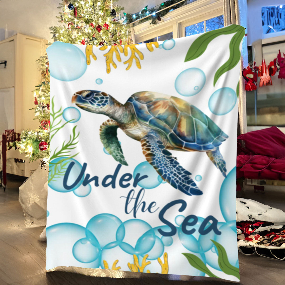 Turtle Under The Sea Blanket| Bright Color