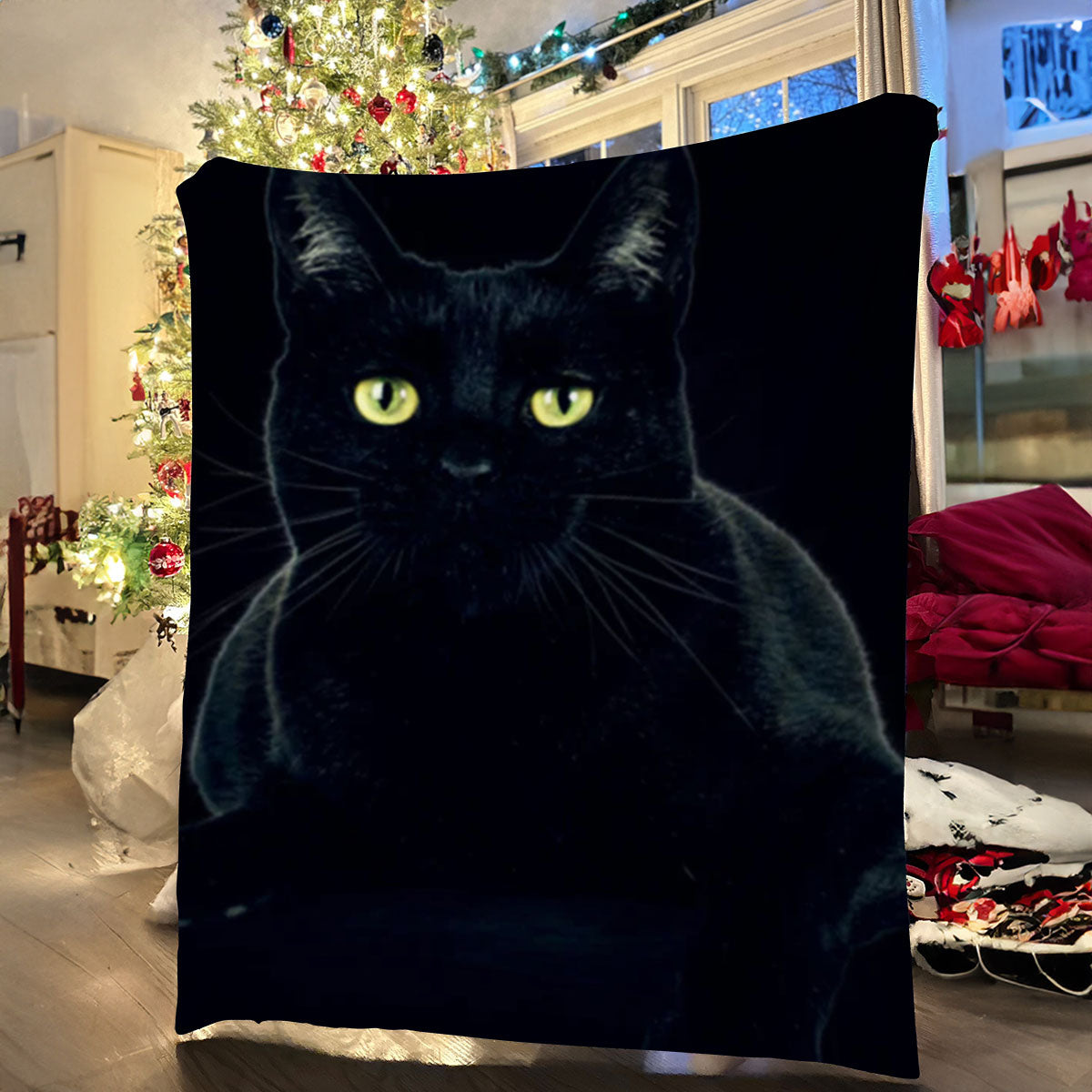 Black Cat Blanket| Halloween Gift