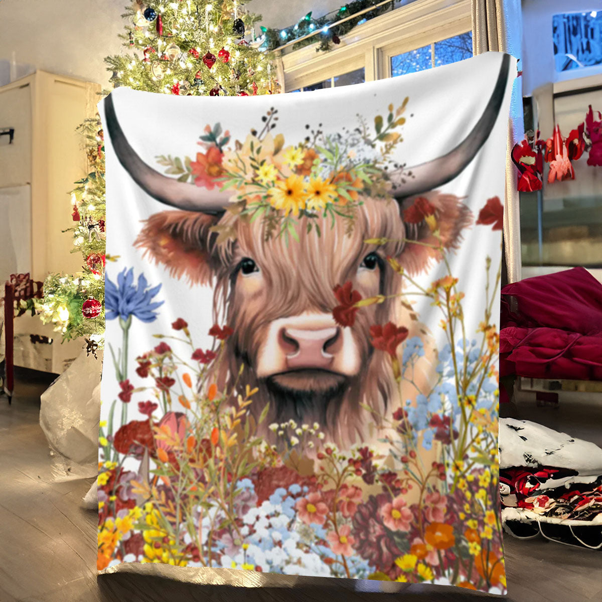 Cow Flower Blanket| WH