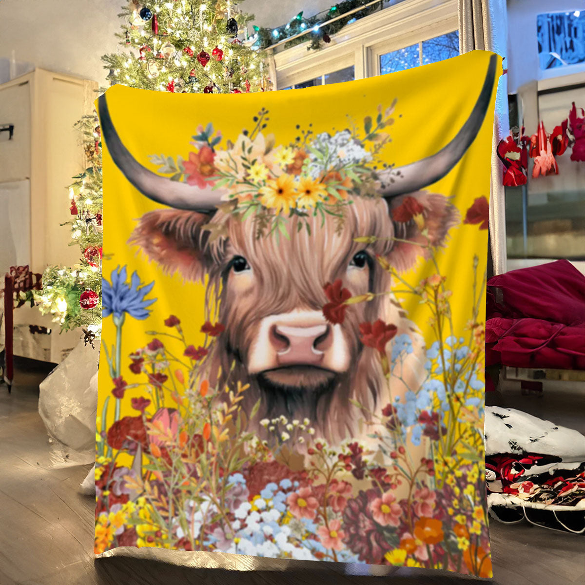 Cow Flower Blanket| YL