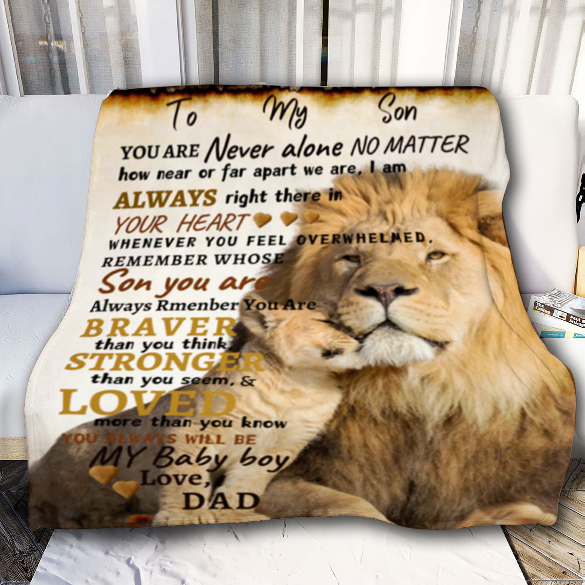 To Son From Dad Blanket| Lion Father & Son Affection| Son's Gift