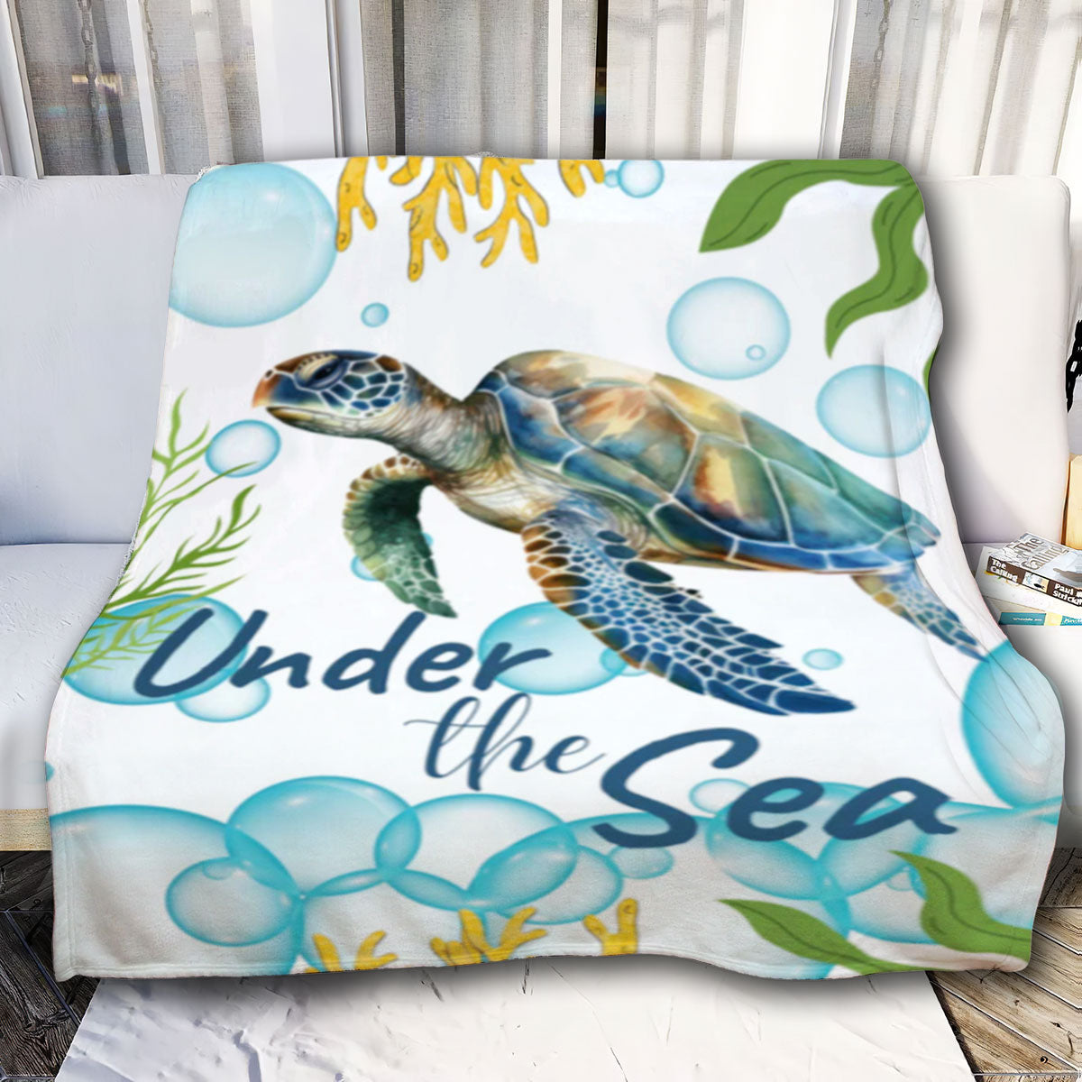 Turtle Under The Sea Blanket| Bright Color