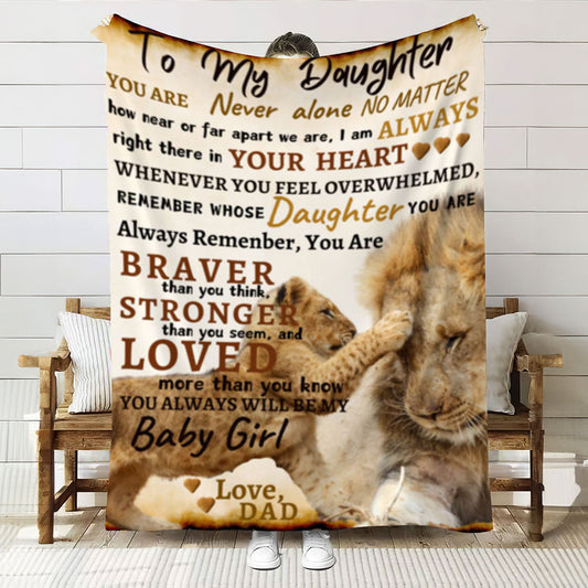 To Daughter From Dad Blanket | Lion Father & Daughter Affection| Daughter's Gift