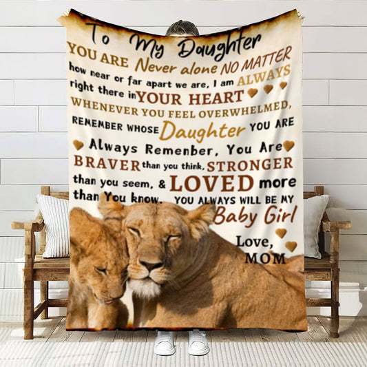 To Daughter From Mom Blanket| Lion Mother & Daughter Affection| Daughter's Gift