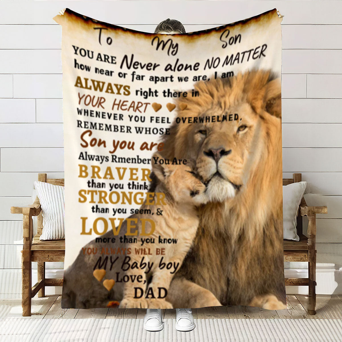 To Son From Dad Blanket| Lion Father & Son Affection| Son's Gift