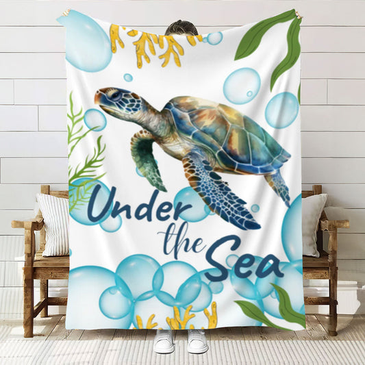 Turtle Under The Sea Blanket| Bright Color