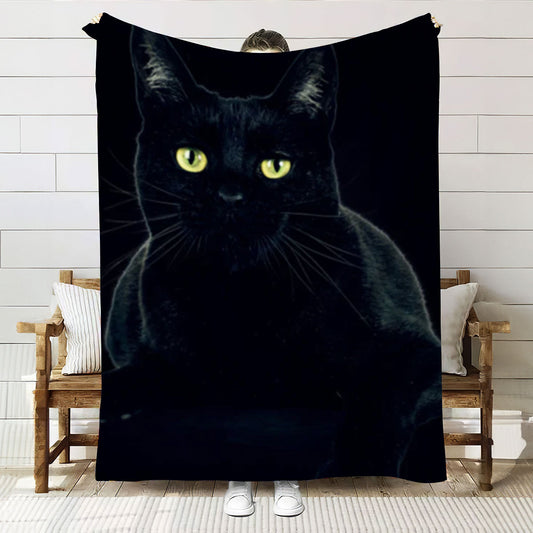 Black Cat Blanket| Halloween Gift