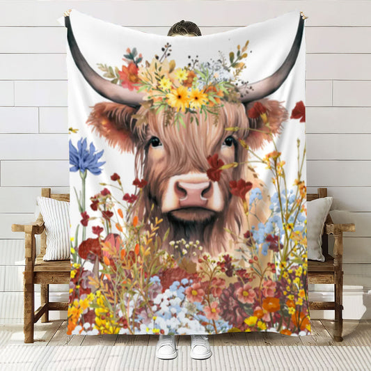 Cow Flower Blanket| WH