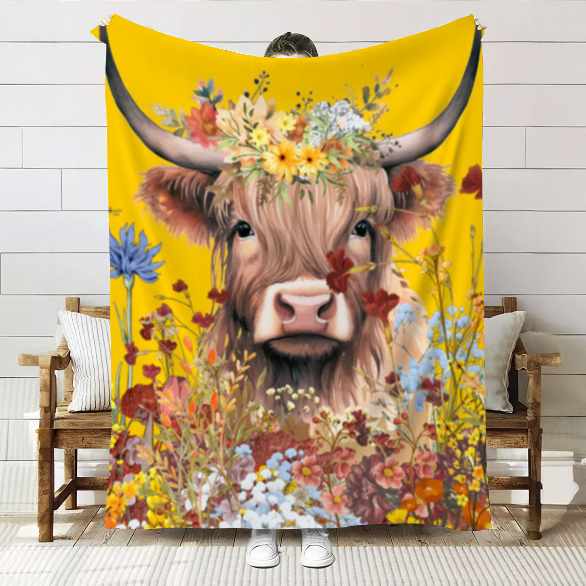 Cow Flower Blanket| YL