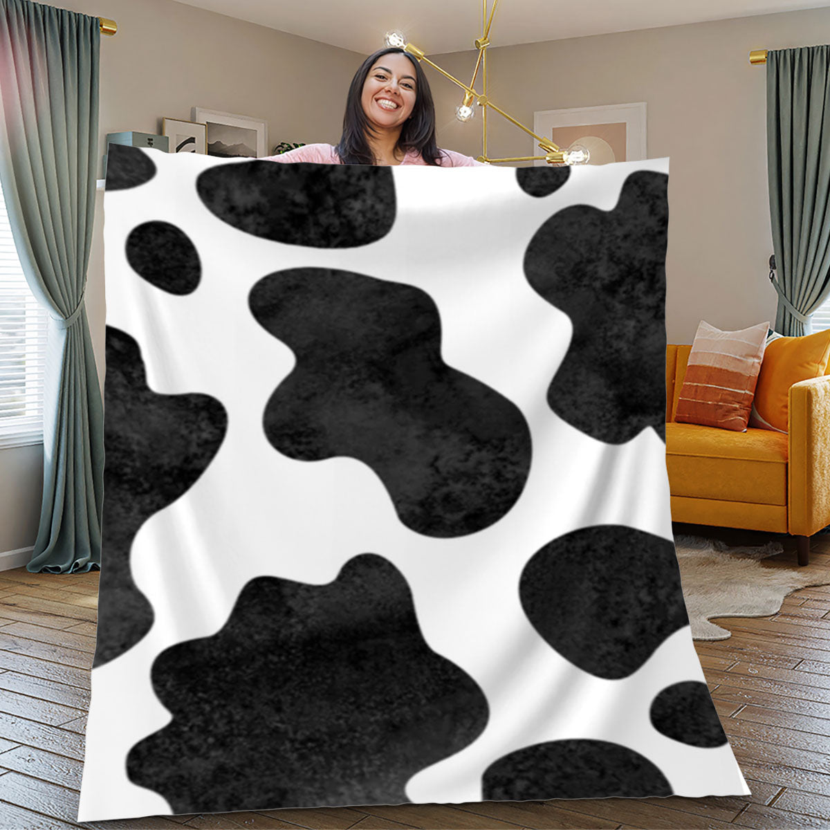 Cow Print Classic Black & White Blanket