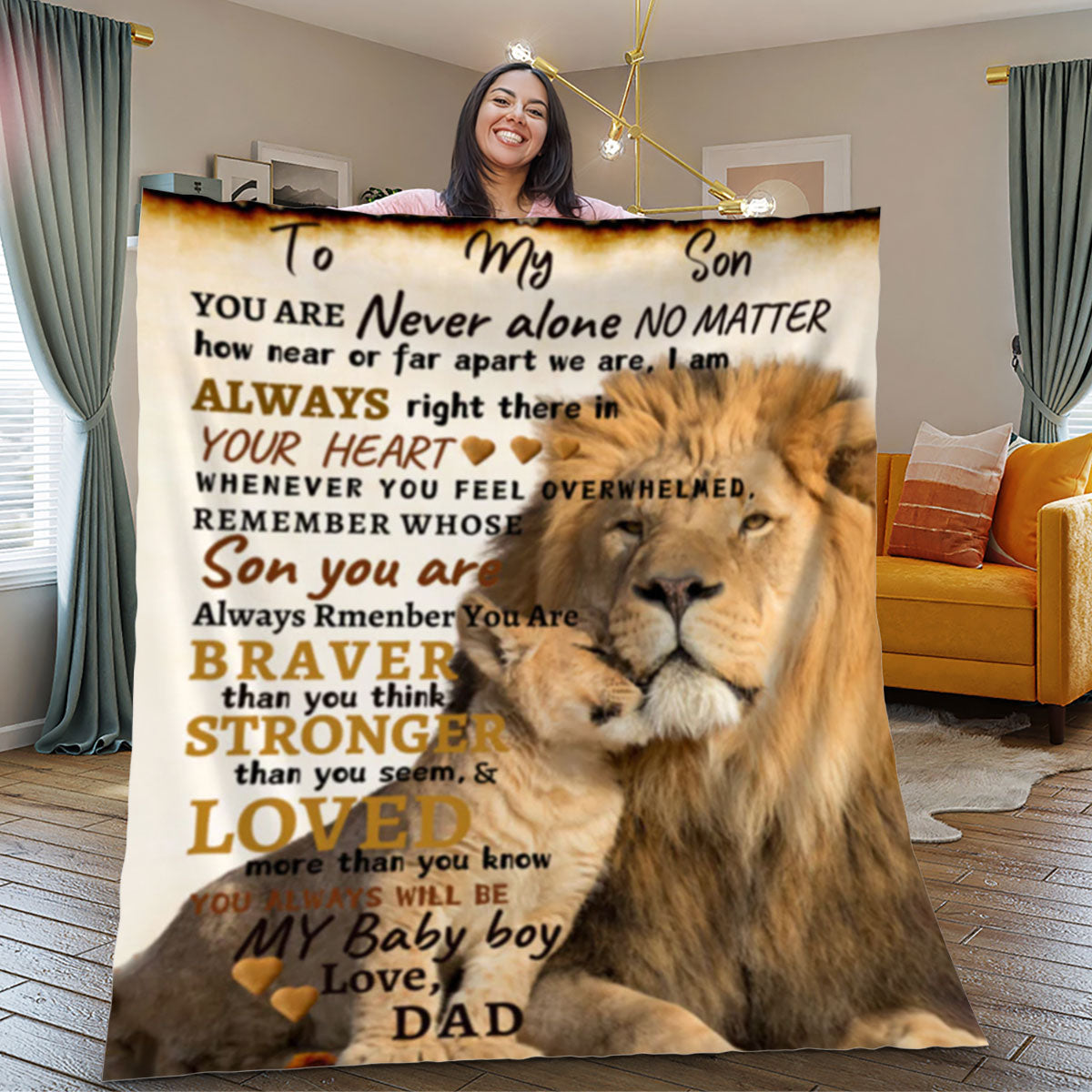 To Son From Dad Blanket| Lion Father & Son Affection| Son's Gift