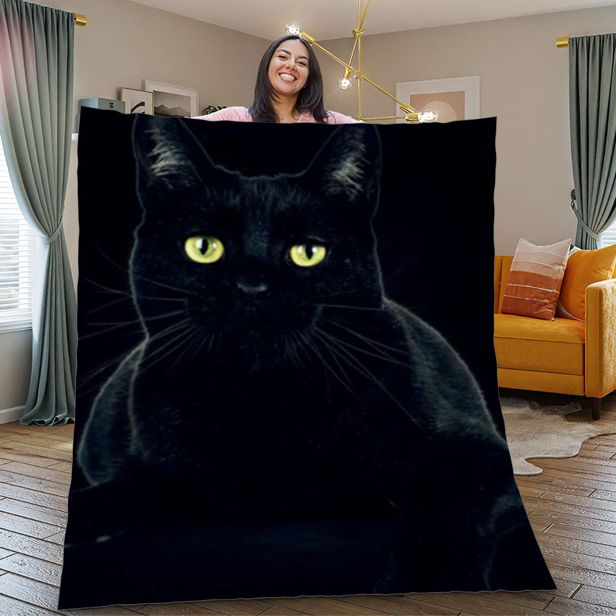 Black Cat Blanket| Halloween Gift