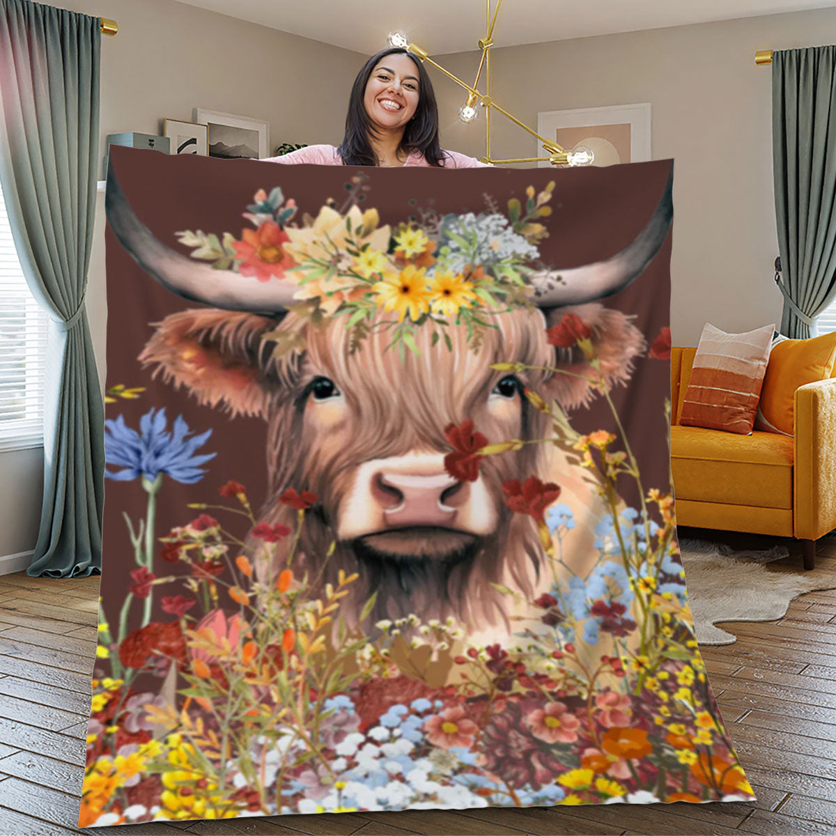 Cow Flower Blanket| BR