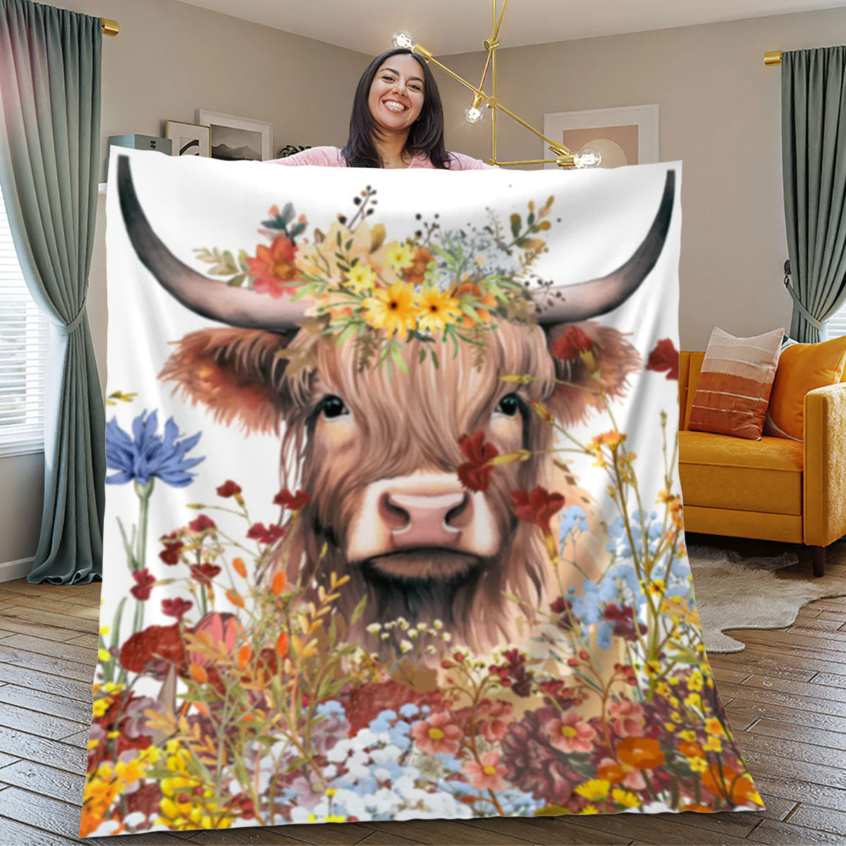 Cow Flower Blanket| WH