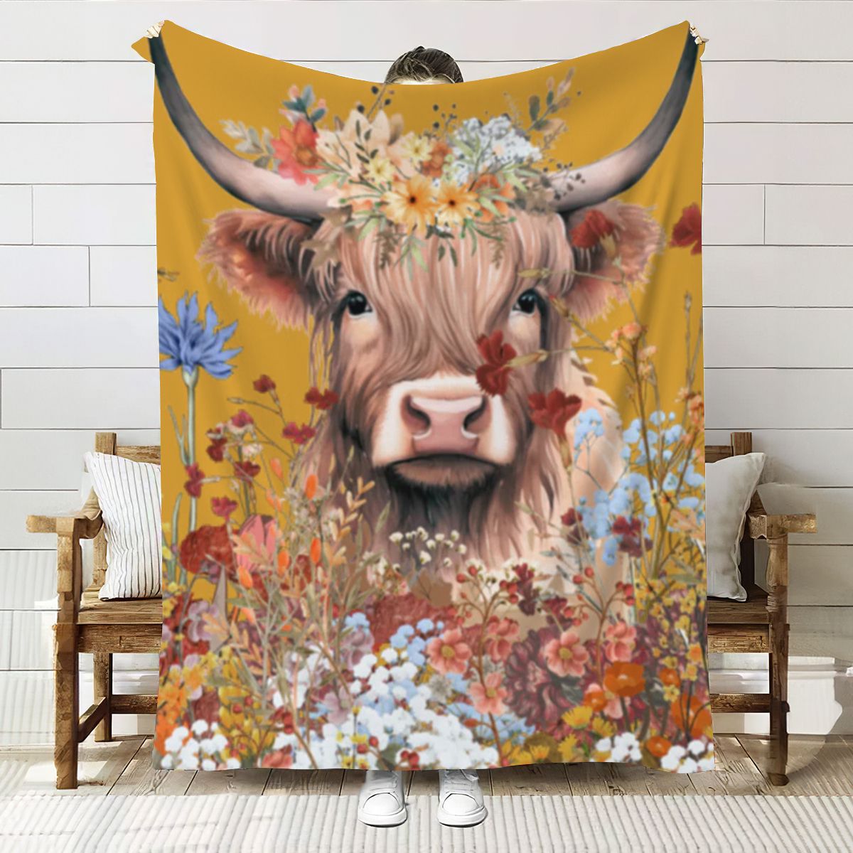 Cow Flower Blanket| OLD YL