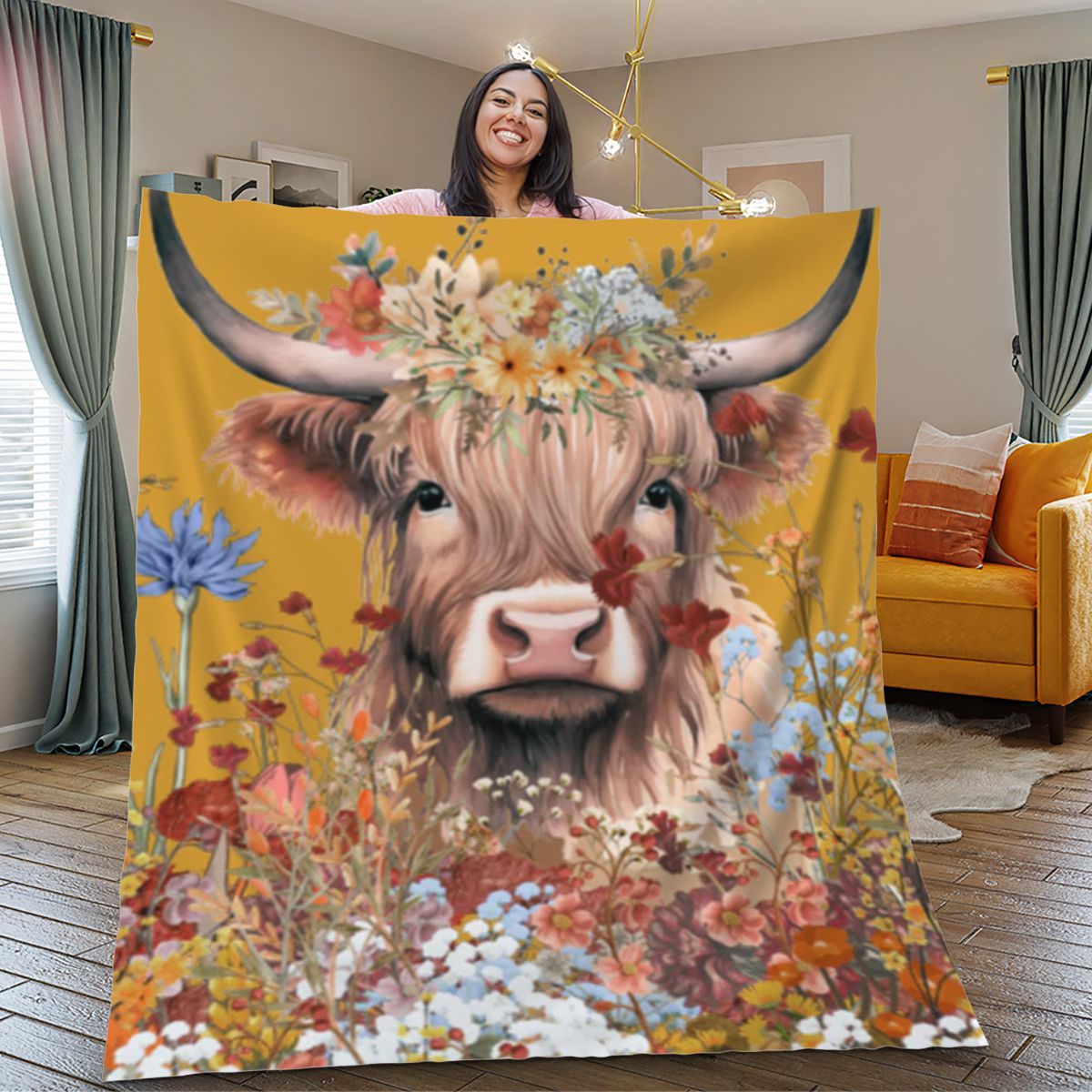 Cow Flower Blanket| OLD YL