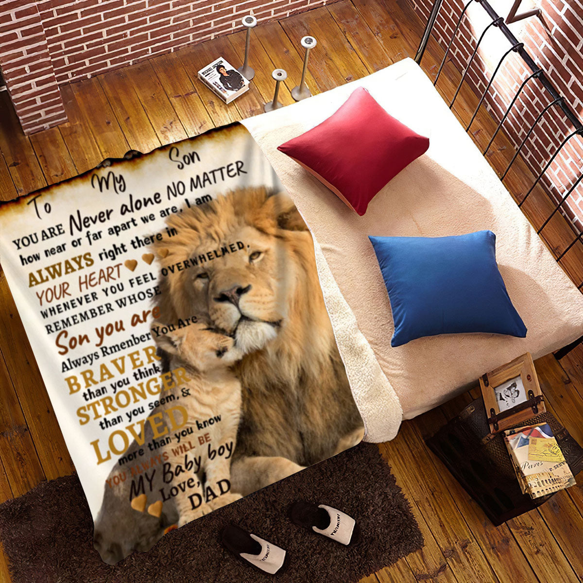 To Son From Dad Blanket| Lion Father & Son Affection| Son's Gift