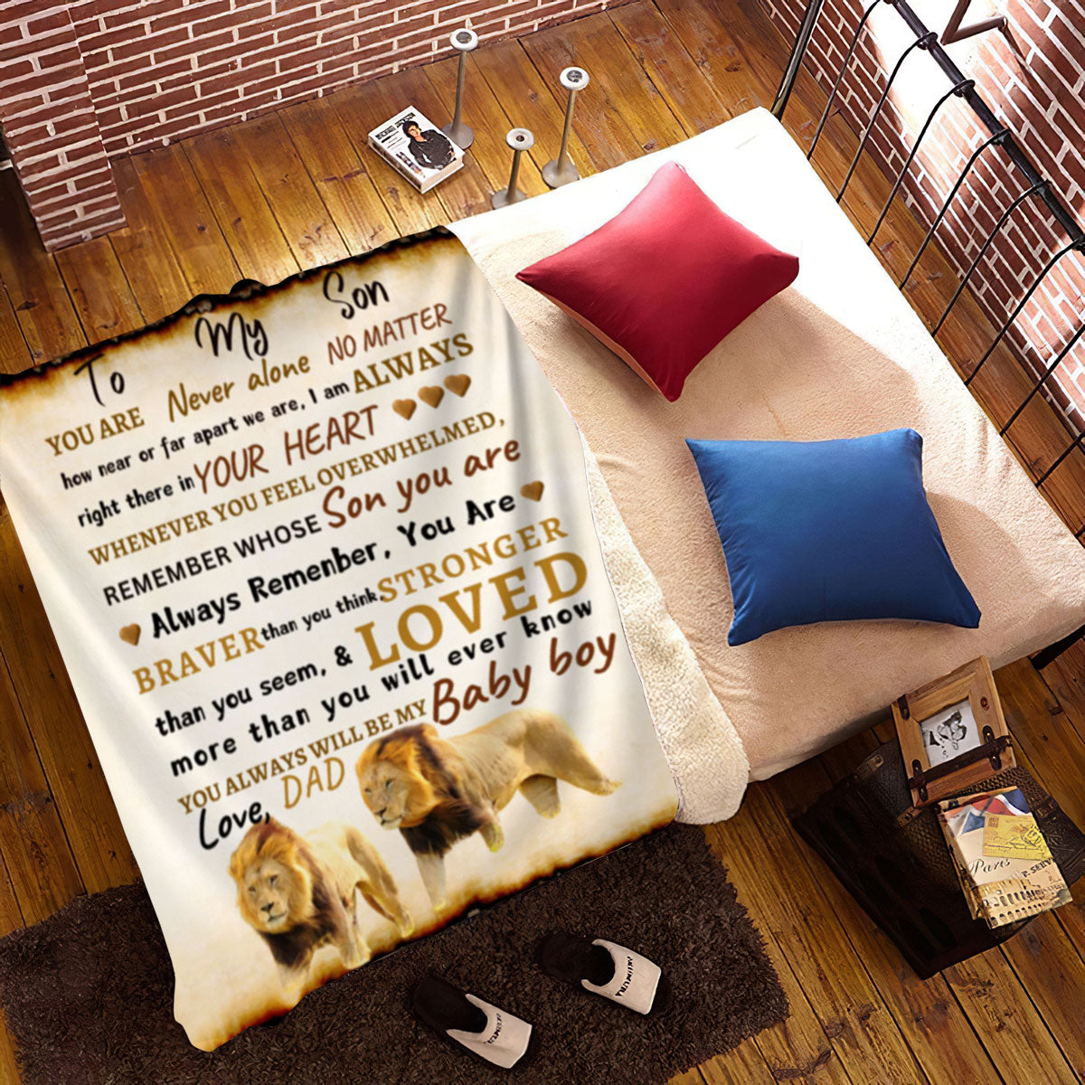 To Son From Dad Blanket| Lion Father & Son Walking Proud| Son's Gift