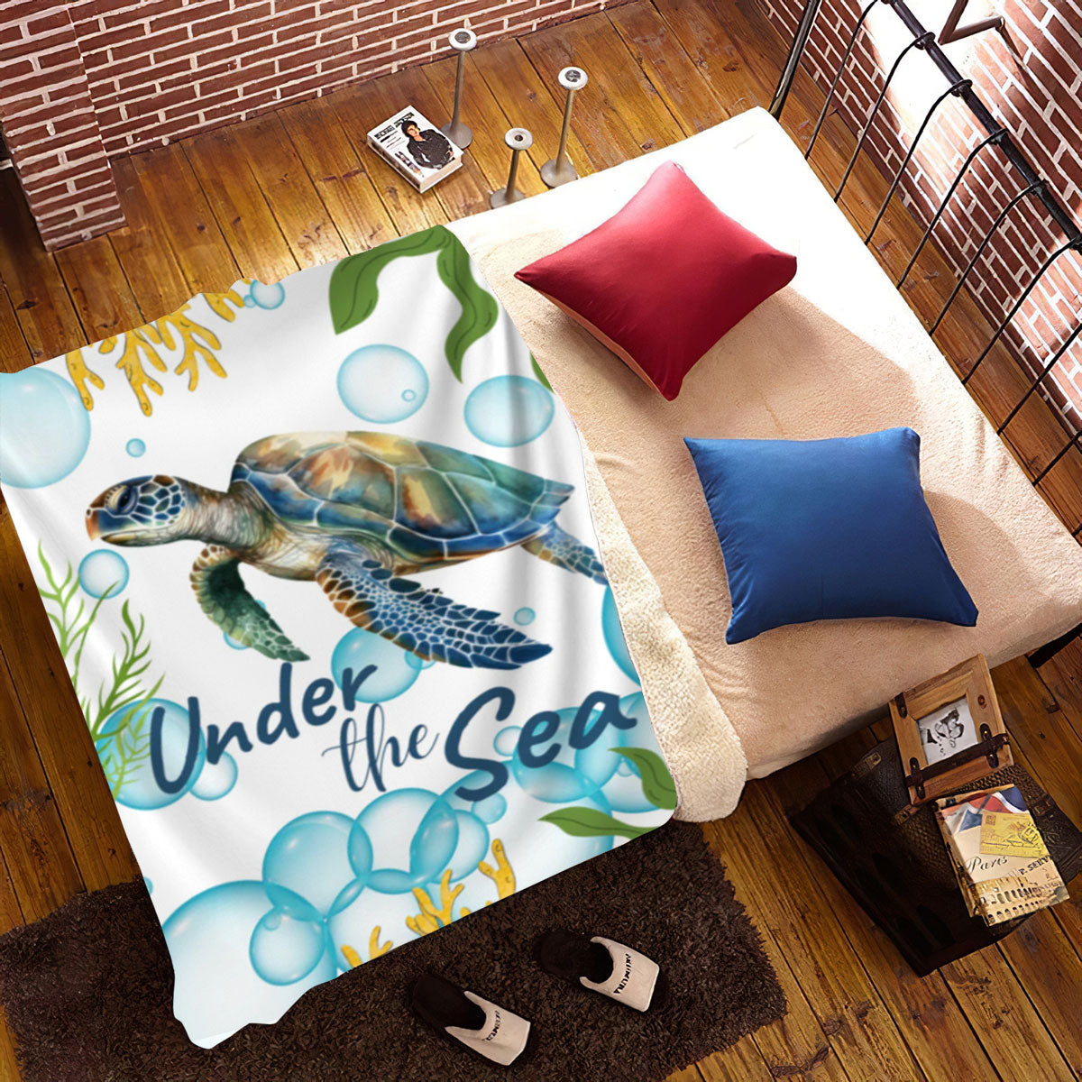 Turtle Under The Sea Blanket| Bright Color