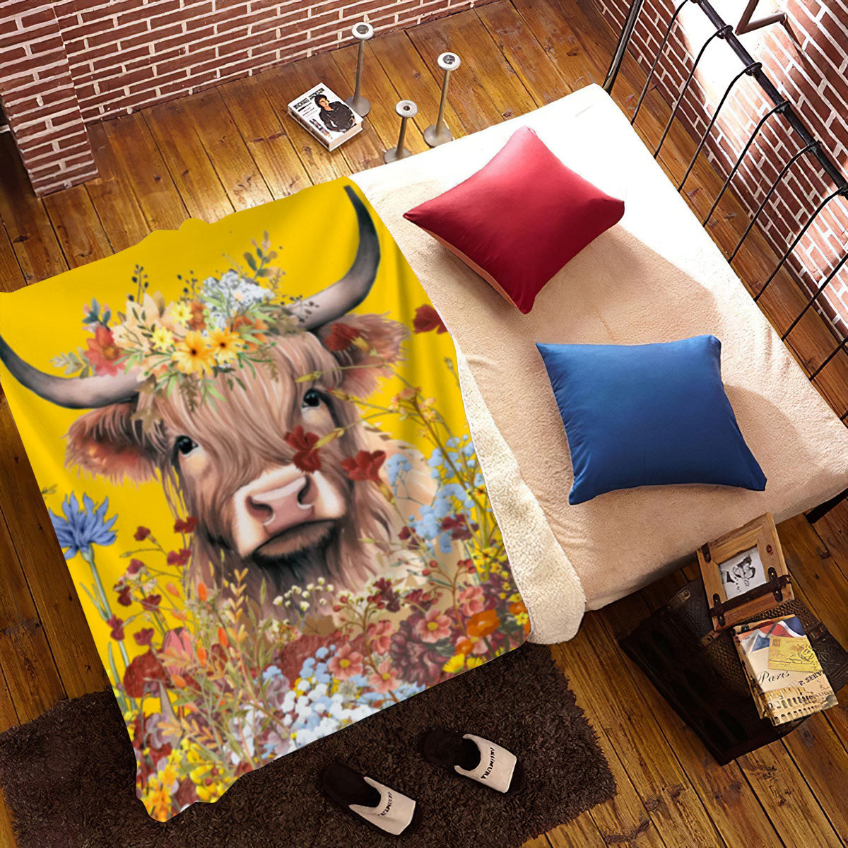 Cow Flower Blanket| YL