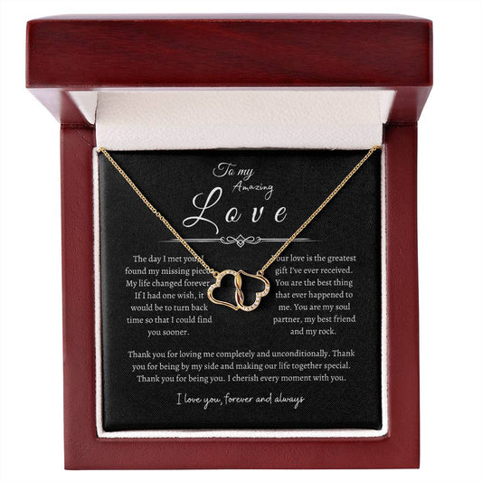 To My Amazing Love, Everlasting Love Necklace BLK