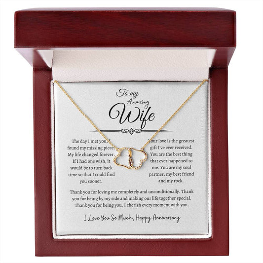 To My Amazing Wife, Happy Anniversary, Everlasting Love  Necklace WH