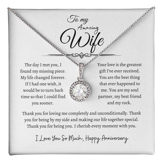 To My Amazing Wife, Happy Anniversary, Eternal Hope Necklace WH