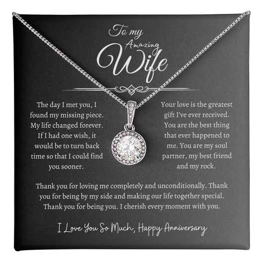 To My Amazing Wife, Happy Anniversary, Eternal Hope Necklace GR