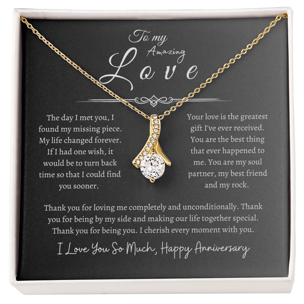 To My Amazing Love, Happy Anniversary, Alluring Beauty Necklace GR