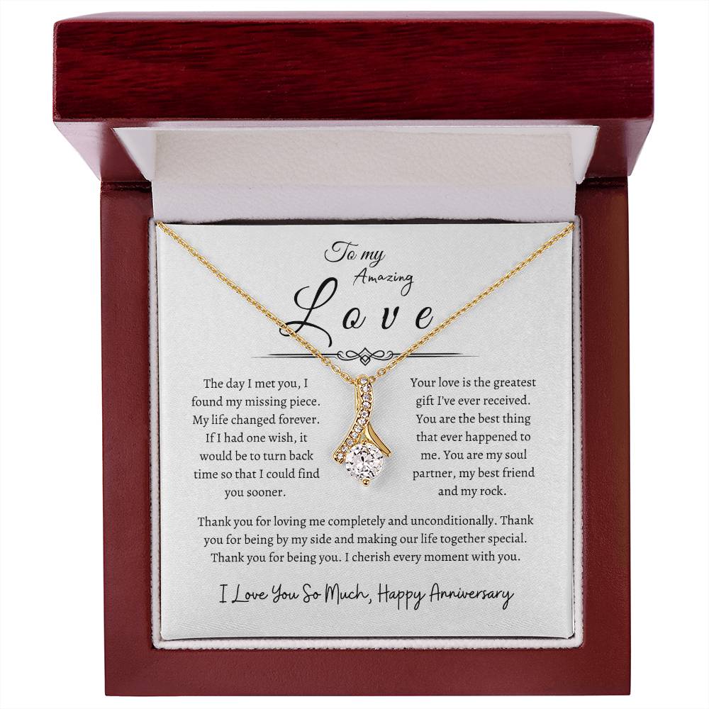 To My Amazing Love, Happy Anniversary, Alluring Beauty Necklace WH