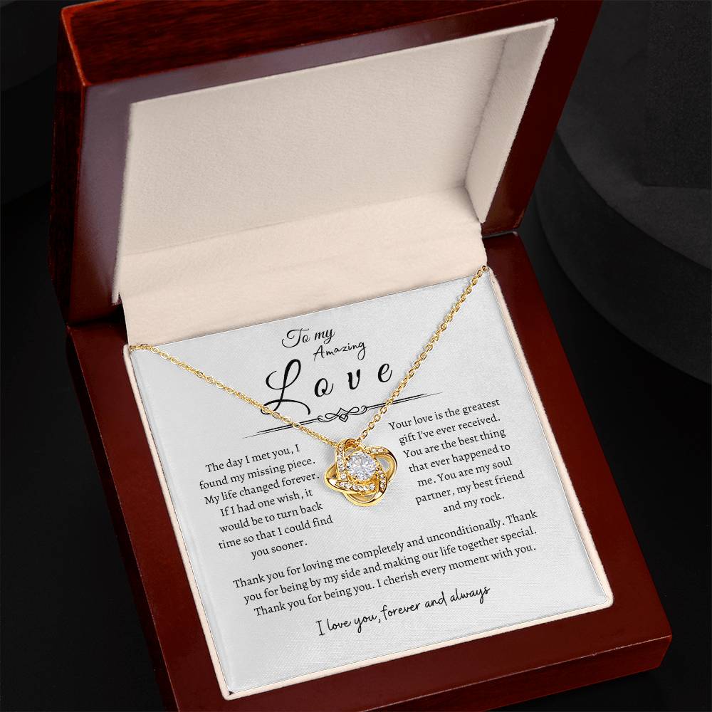 To My Amazing Love, Love Knot Necklace WH