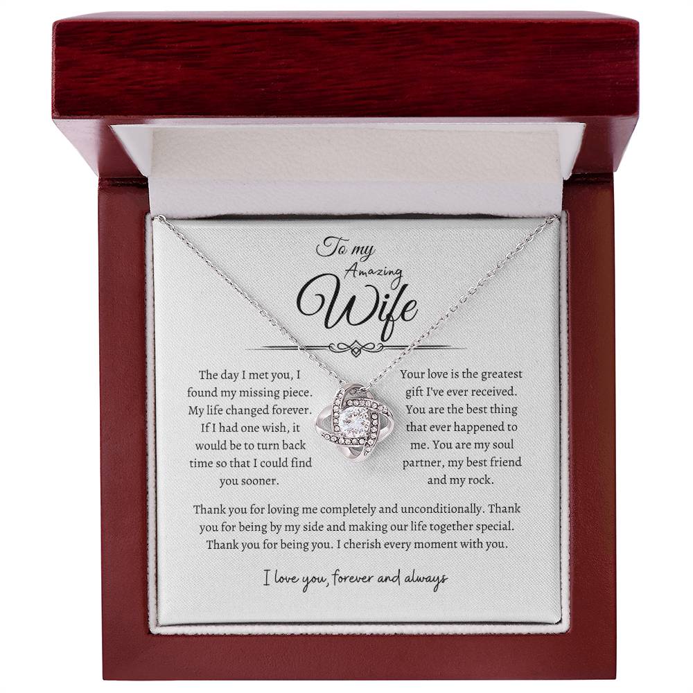 To My Amazing Wife, Love Knot Necklace WH